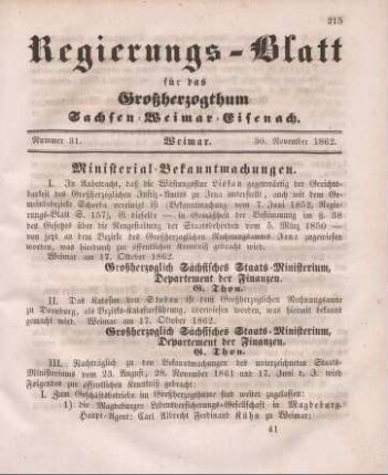 Nr. 31 : 30. November 1862