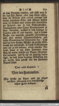 Das 146te Capitel. Von den Fontanellen