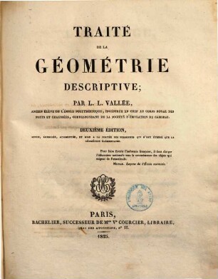 Traité de la géométrie descriptive