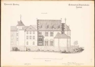 Mathematisch-Physikalisches Institut der Philipps-Universität Marburg: Rückansicht 1:100