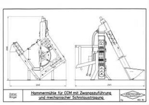 Hammermühle für CCM mit Zwangszuführung und mechanischer Schrotaustragung