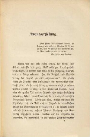Zwangserziehung : ein Beitrag zur Lösung einer für Staat, Kirche und Schule wichtigen Zeitfrage