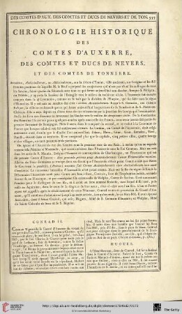 Chronologie historique des comtes d’Auxerre, des comtes et ducs de Nevers, et des comtes de Tonnerre