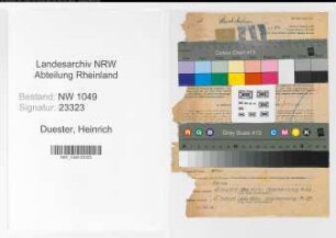 Entnazifizierung Heinrich Duester , geb. 04.02.1896 (Bahninspektor)