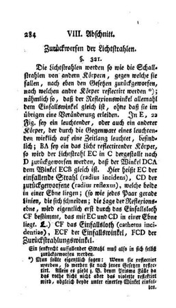 Zurückwerfen der Lichtstrahlen