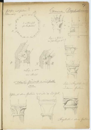 Baptisterium, Cremona: Details (aus: Skizzen- und Fotoalbum 4)