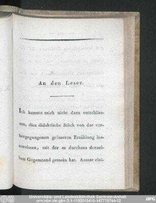An den Leser.