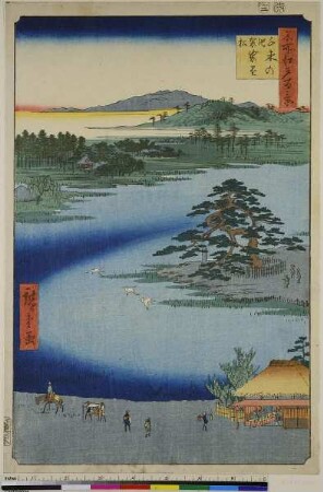 Der Senzoku Teich und die Kesakake Kiefer, Blatt 110 aus der Serie: 100 berühmte Ansichten von Edo