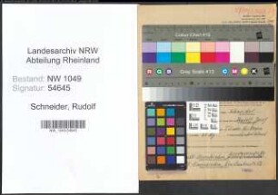 Entnazifizierung Rudolf Schneider , geb. 20.01.1915 (Angestellter)