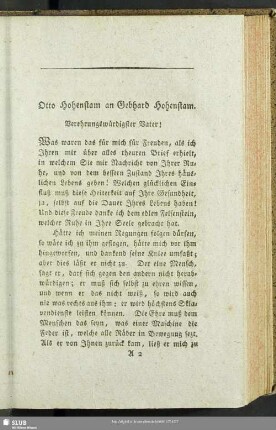 Otto Hohenstam an Gebhard Hohenstam