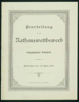 Rathaus, Essen-Rüttenscheid: Erläuterungsbericht