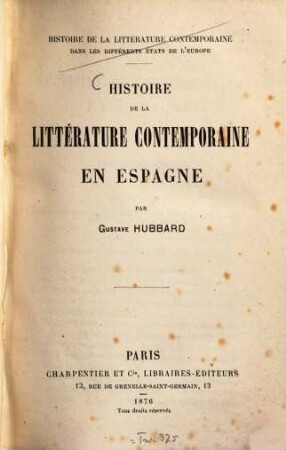 Histoire de la littérature contemporaine en Espagne