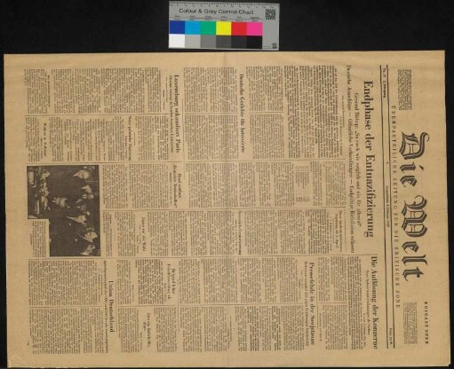 Zeitungsteil - Endphase der Entnazifizierung.- Amtliche Richtlinien zur Entnazifizierung