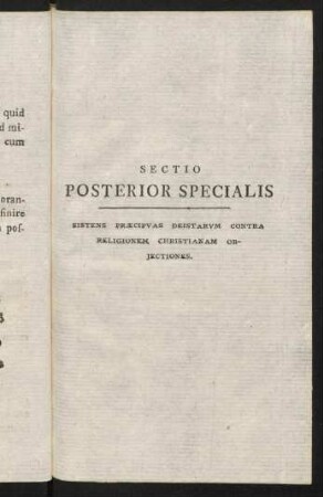 31-56, Sectio Posterior Specialis