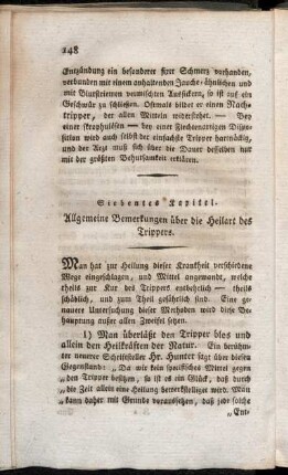Siebentes Kapitel. Allgemeine Bemerkungen über die Heilart des Trippers.