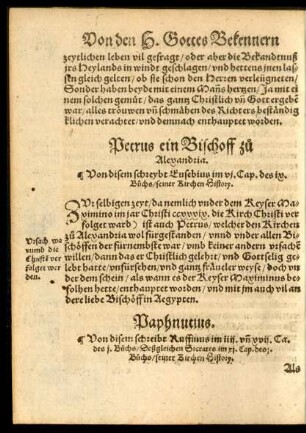 Petrus ein Bischoff zu Alexandria.