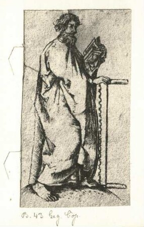 Apostel Simon : Apostel Simon. Kupferstich (Kopie nach M. Schongauer)