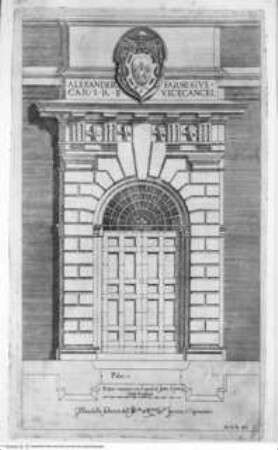 Regola delli cinque ordini d'architettura., Tafel XXXIII: Palazzo Farnese in Caprarola, Portal