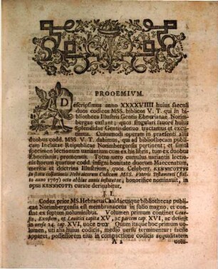 Dissertatio De Dvobvs Codicibvs Mss. V. T. Bibliothecae Pvblicae Norimbergensis