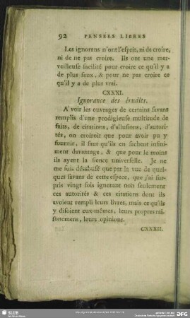 CXXXI. Ignorance des érudits