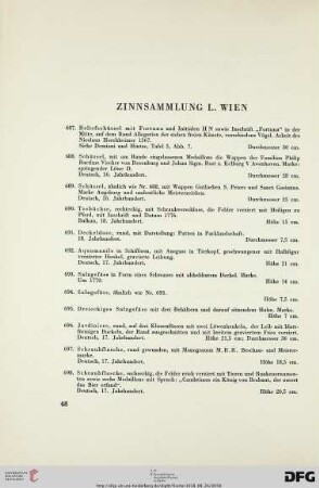Zinnsammlung L. Wien (Nr. 687-879)