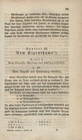 Kapitel III. Vom Eigenthume.