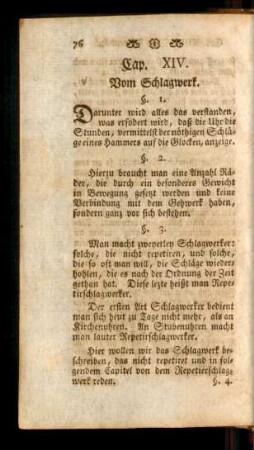 Cap. XIV. Vom Schlagwerk