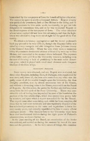 Re-election or re-organization : choice selections from the recent history of the administration of the State University of Iowa