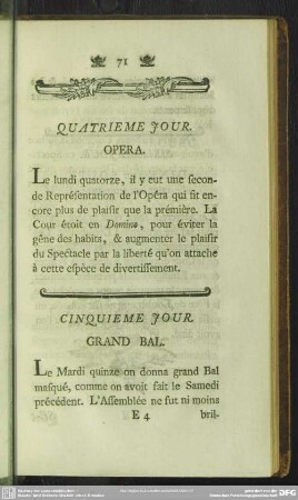 Quatrieme Jour. Opera