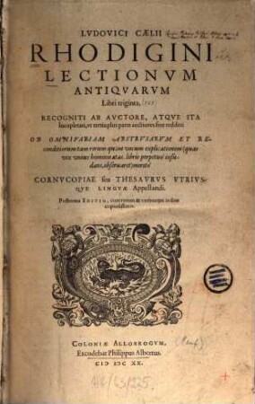 Lectionum antiquarum libri triginta