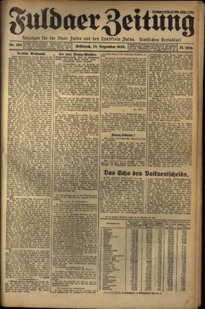 Ausgabe vom Mittwoch, den 25. Dezember 1929.