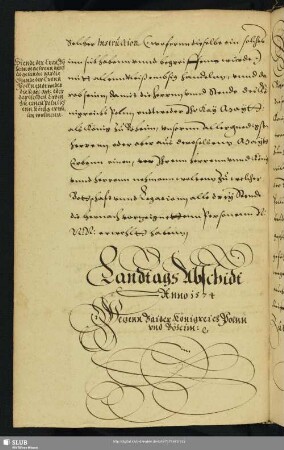 Landtags Abschidt Anno 1574