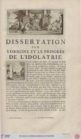 Dissertation préliminaire sur l'origine et le progrés de l'idolatrie