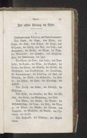 Zur ersten Uebung im Lesen.