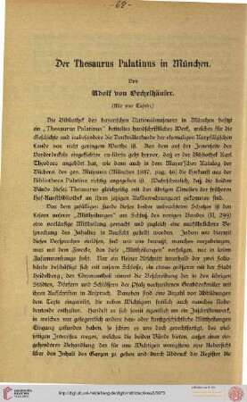 Der Thesaurus Palatinus in München