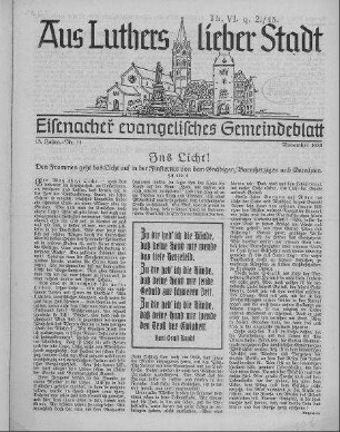 Eisenacher evangelisches Gemeindeblatt : November 1939