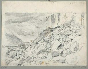 Felssturz bei Wehlen in der Sächsischen Schweiz im Juli 1871