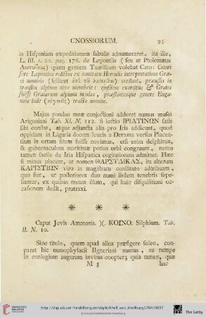 Caput Jovis Ammonis. Koino. Silphium
