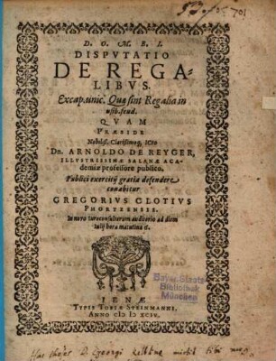 Disp. de regalibus
