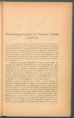 Personalidad literaria de Ventura García Calderón