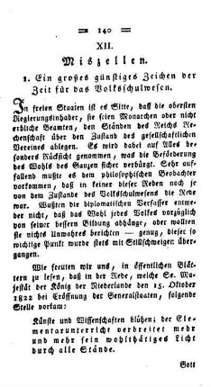 Ein großes günstiges Zeichen der Zeit für das Volksschulwesen