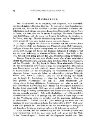 Der deutsche Aufsatz in den oberen Klassen : [Mitbericht]
