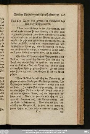 Von dem Nutzen des gereinigten Salpeters bey dem Verkältungshusten.