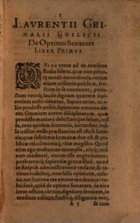 De optimo senatore : libri II