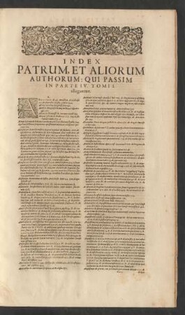 Index Patrum, Et Aliorum Authorum