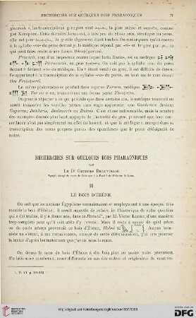 19: Recherches sur quelques bois pharaoniques
