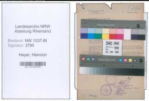 Entnazifizierung Heinrich Heyer , geb. 28.06.1894 (Polizeibeamter)