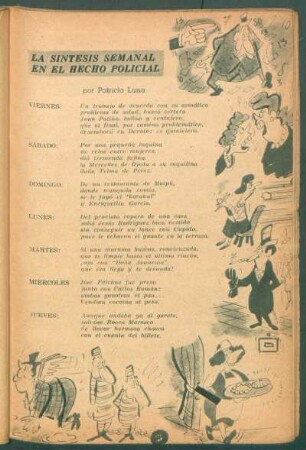 La síntesis semanal en el hecho policial