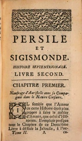 Persile Et Sigismonde : Histoire Septentrionale. 2