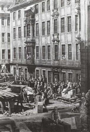 Die Trümmer der ehem. Kreuzkirche zu Dresden